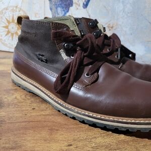 Lacoste Men's Brown Leather And Canvas Chukka Boots
